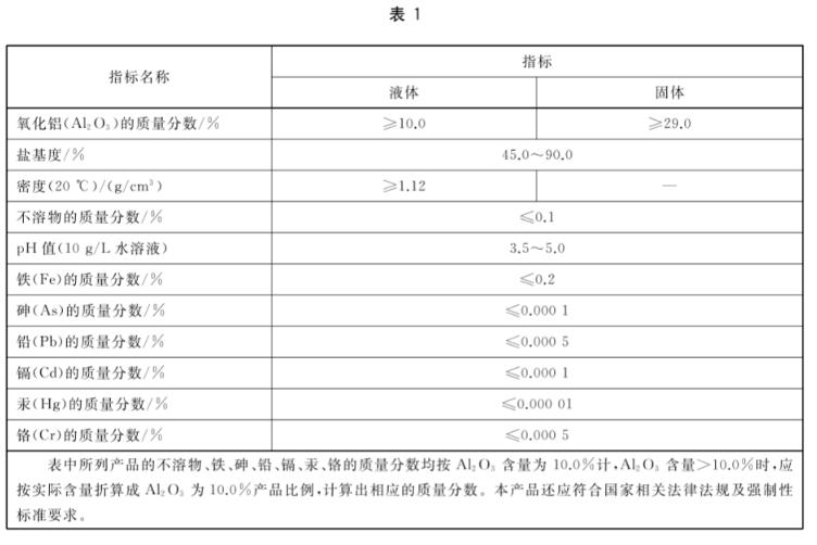 PAC生活飲用水用聚合氯化鋁較新國(guó)家標(biāo)準(zhǔn)